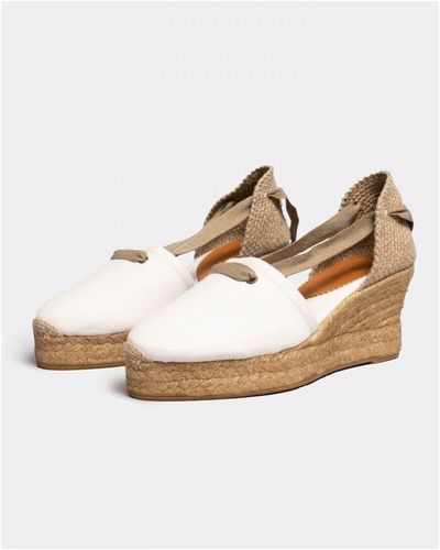 Penelope Chilvers High Valenciana Canvas Espadrille - White