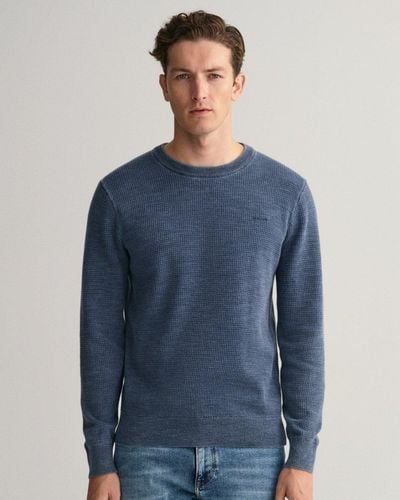 GANT Sunfaded Crew Neck Sweater - Blue