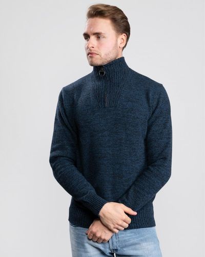 Barbour Essential Lambswool Half-zip Sweater - Blue