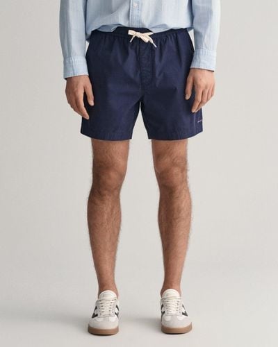 GANT Drawcord Cotton Shorts - Blue