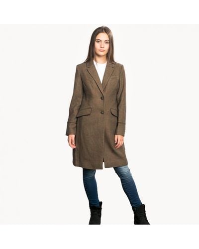 Joules Langley Longline Coat With Fur Trim A/w - Green