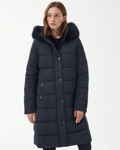 Barbour Grayling Long Quilted Jacket - Blue
