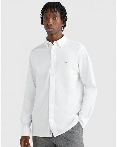 Tommy Hilfiger Core 1985 Flex Long Sleeve Oxford Shirt - White
