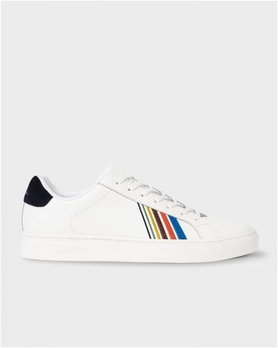 Paul Smith Rex Embroided Stripe Sneakers - White