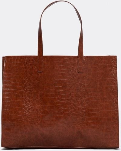 Ted Baker Allicon Mock Croc Icon Tote Bag - Brown