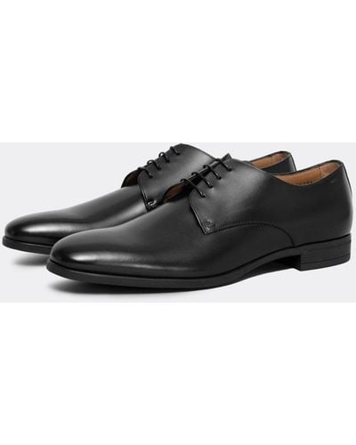 BOSS Kensington Leather Derby Shoes With Rubber Sole Nos - Black