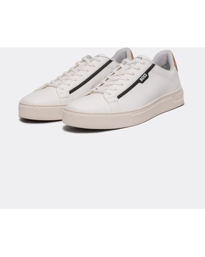 BOSS Rhys Tenn Faux Leather Sneakers - White