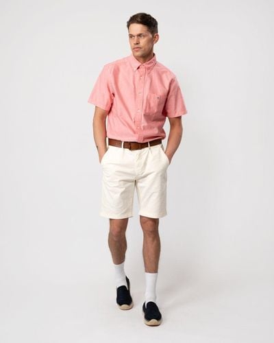 GANT Regular Fit Short Sleeve Oxford Shirt - Pink