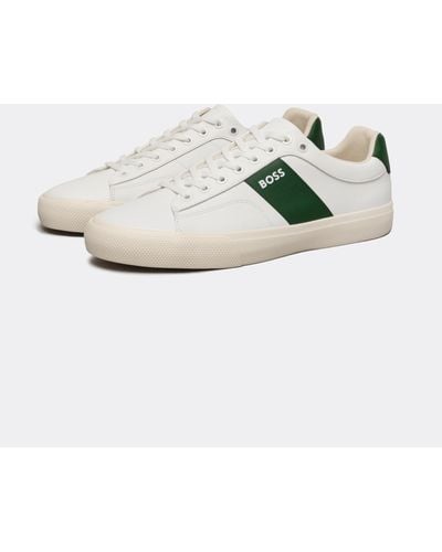 BOSS Aiden Cupsole Sneakers With Contrast Band - White
