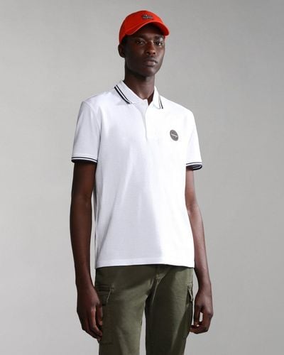 Napapijri E-macas Short Sleeve Polo Shirt - White