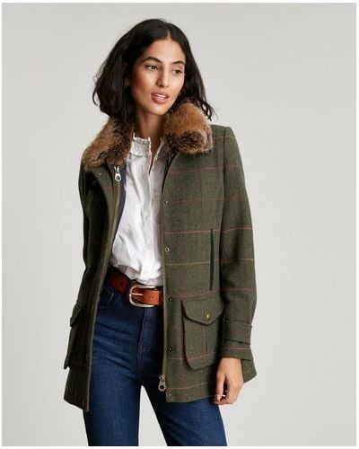 Joules Fieldcoat Luxe Tweed Jacket With Removable Gilet - Green
