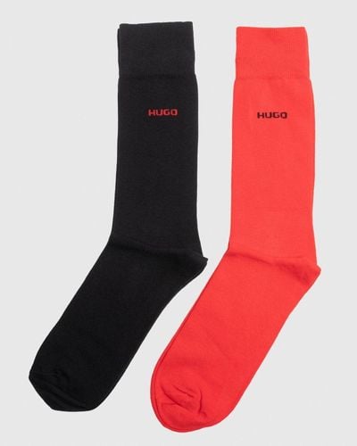 HUGO 2 Pack Rs Uni Color Socks Nos - Red