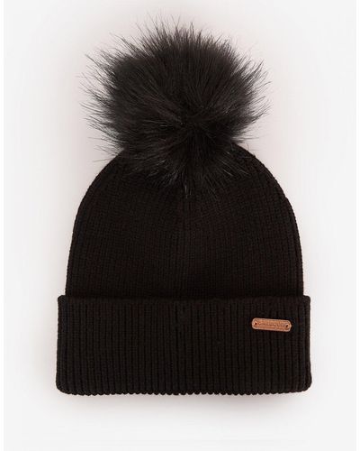 Barbour Mallory Beanie & Windowpane Wrap - Black