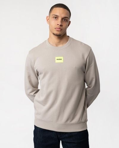 HUGO Diragol212 Label Logo Sweatshirt - Grey