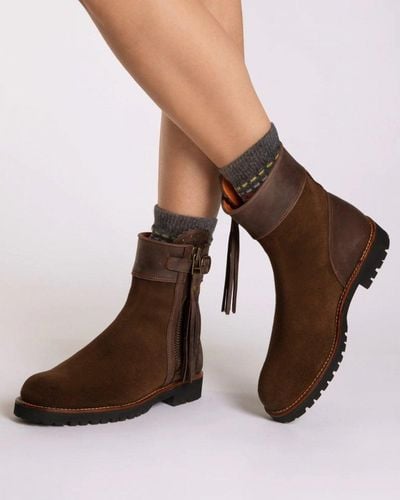 Penelope Chilvers Inclement Cropped Tassel Boot - Brown