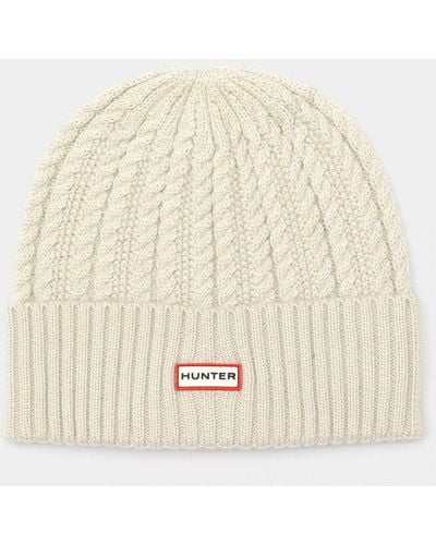 HUNTER Cable Beanie - White