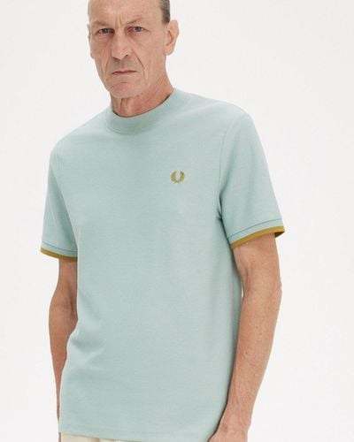 Fred Perry Tipped Cuff Pique - Blue