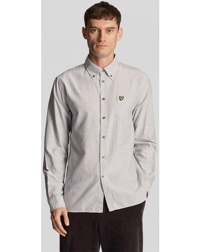 Lyle & Scott Stripe Oxford Shirt - Grey