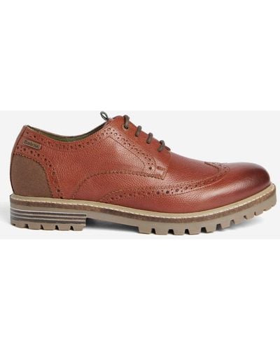 Barbour Marble Derby Brogue Shoes - Brown