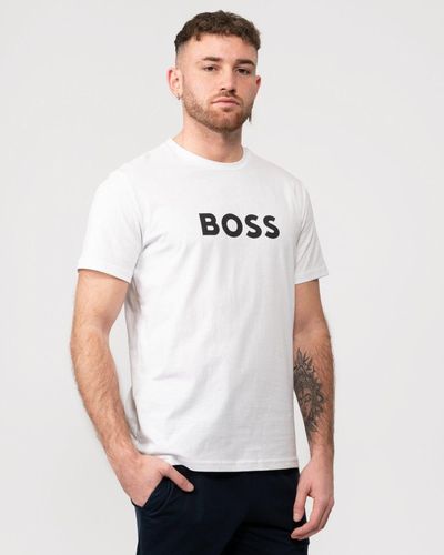 BOSS by HUGO BOSS Paul Curved Logo Contrast Collar Polo Shirt A/w - Black