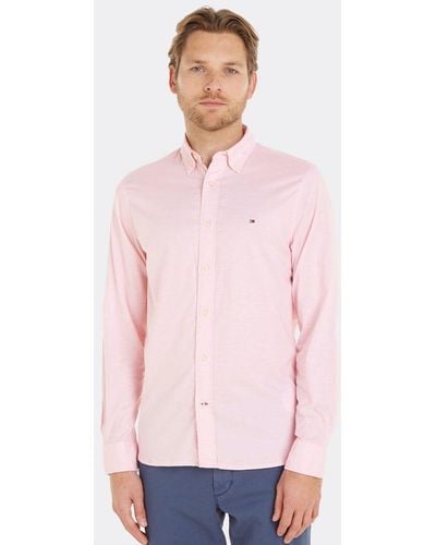Tommy Hilfiger 1985 Flex Oxford Long Sleeve Regular Fit Shirt - Pink