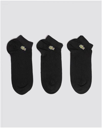 Lacoste 3 Pack Sport Low Cut Socks - Black