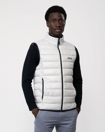 BOSS J Thor Water-repellent Puffer Jacket With Branded Trims - White