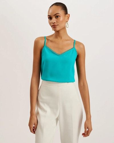 Ted Baker Andreno Strappy Cami With Looped Trims - Blue