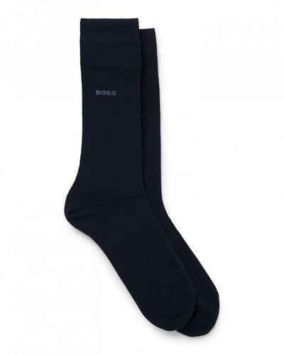 BOSS 2-pack Regular-length Bamboo Yarn Socks - Blue