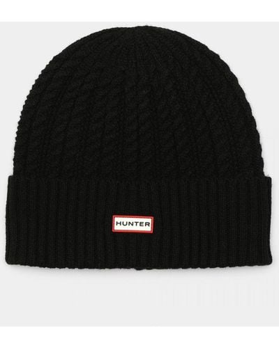 HUNTER Cable Beanie - Black