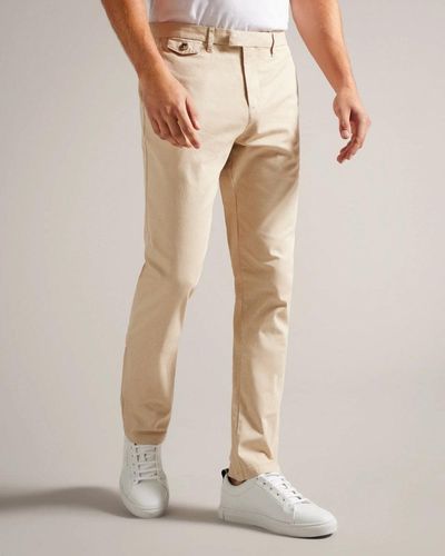 Ted Baker Haydae Slim Fit Textured Chinos - Natural