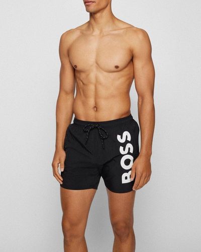 BOSS Boss Octopus Bold Logo Swim Shorts - Black