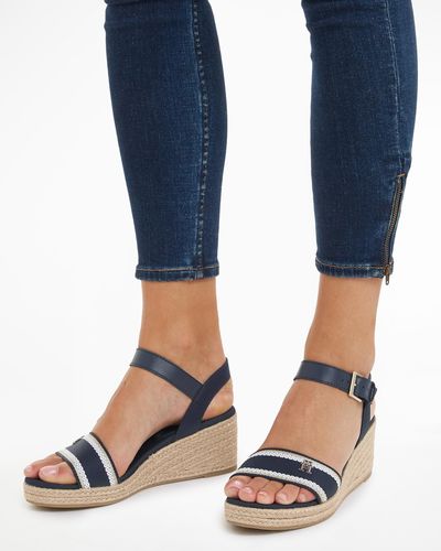 Tommy Hilfiger Webbing Wedge Espadrilles - Blue