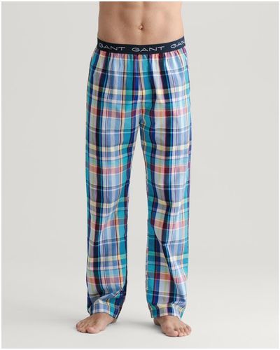 GANT Madras Check Pyjama Pants - Blue