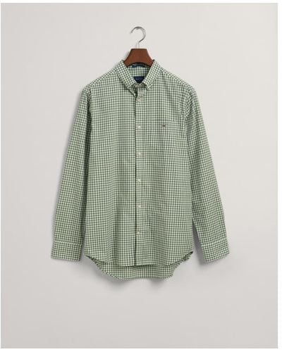 GANT Long Sleeve Gingham Shirt - Green