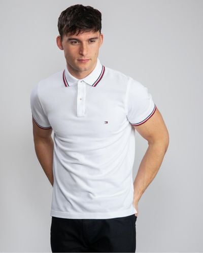 Tommy Hilfiger Slim Tipped Polo - White