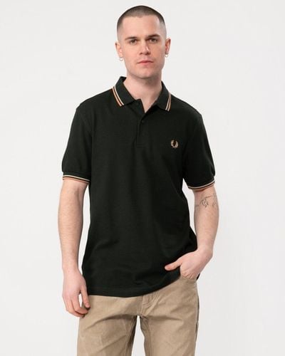 Fred Perry Twin Tipped Signature Polo Shirt - Black