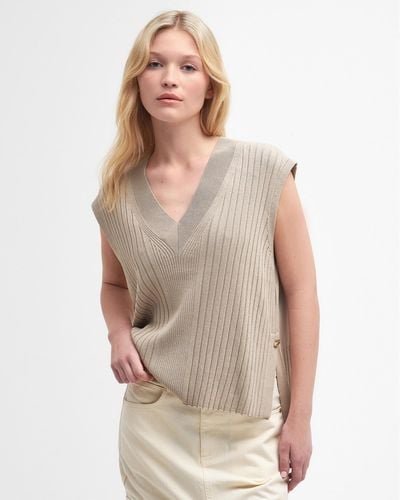 Barbour Alicia Sleeveless Knitted V-neck Sweater - Grey