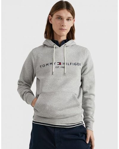 Tommy Hilfiger Core Tommy Logo Hoodie - Grey