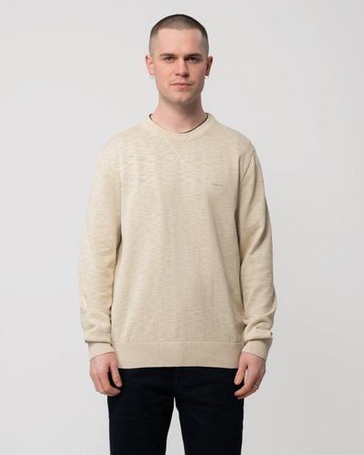 GANT Cotton Flamme Crew Neck Sweater - Natural