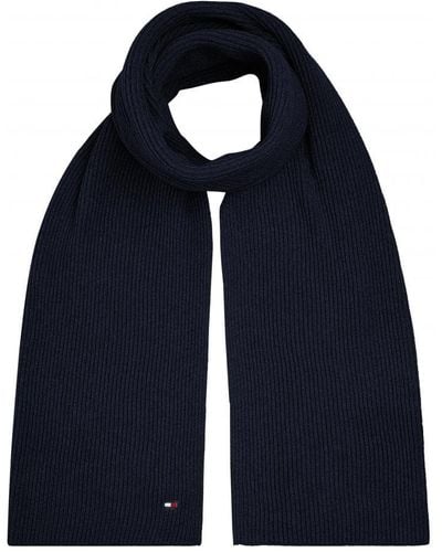 Tommy Hilfiger Essential Knit Logo Scarf - Blue