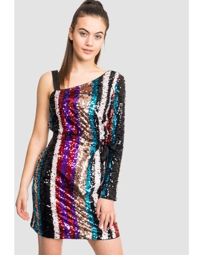 Armani Exchange Sequin Party Dress - Red