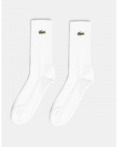 Lacoste 3 Pack Sport High Cut Socks - White