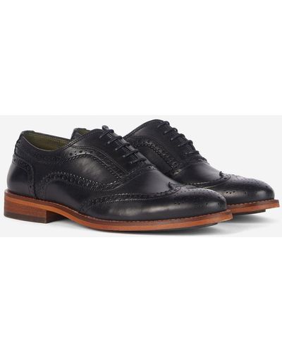 Barbour Isham Oxford Brogue Shoes - Black
