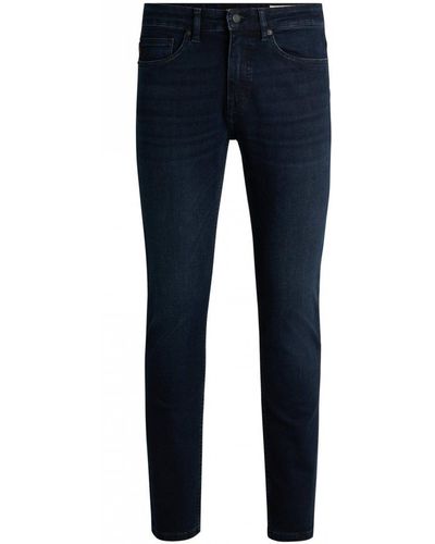 BOSS Delaware Slim-fit Jeans In Dark Blue Soft-motion Denim