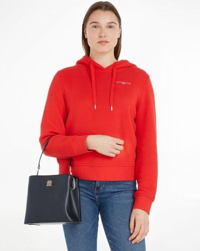 Tommy Hilfiger Th Timeless Bucket Tote Bag - Red