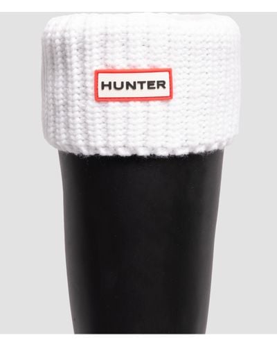 HUNTER Unisex Recycled Half Cardigan Tall Boot Sock - Black