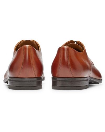 BOSS by HUGO BOSS Kensington Leather Derby Shoes With Rubber Sole - Brown