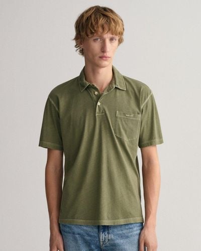 GANT Solid Sunfaded Jersey Short Sleeve Rugger - Green