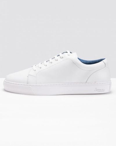 Oliver Sweeney Hayle Antiqued Calf Leather Trainers - White